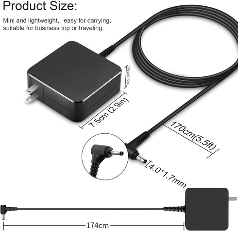 65W 45W AC Adapter Charger Replacement for Lenovo IdeaPad 3 5 110 310 320 330 330s S145 S340 Series Charger 110-15ISK 320-15ABR 320-15IAP 330-15IG...